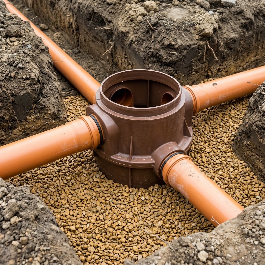 Modern plastic inspection chamber installed as part of a Coventry drain repair