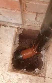 Drain repair work in progress